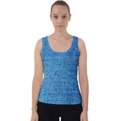 Jeans Blue  Velvet Tank Top by artworkshop