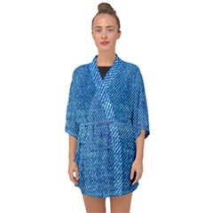 Jeans Blue  Half Sleeve Chiffon Kimono by artworkshop