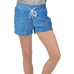 Jeans Blue  Velour Lounge Shorts by artworkshop