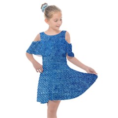 Jeans Blue  Kids  Shoulder Cutout Chiffon Dress by artworkshop