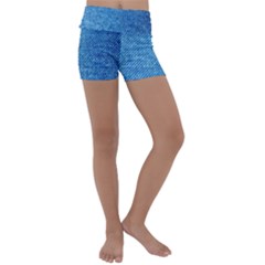 Jeans Blue  Kids  Lightweight Velour Yoga Shorts by artworkshop