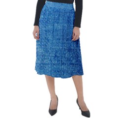 Jeans Blue  Classic Velour Midi Skirt  by artworkshop