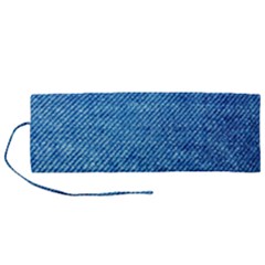 Jeans Blue  Roll Up Canvas Pencil Holder (m) by artworkshop