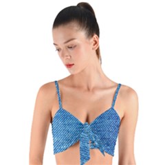 Jeans Blue  Woven Tie Front Bralet by artworkshop