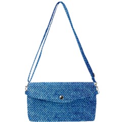 Jeans Blue  Removable Strap Clutch Bag by artworkshop