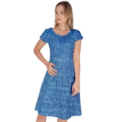 Jeans Blue  Classic Short Sleeve Dress by artworkshop