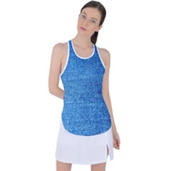 Jeans Blue  Racer Back Mesh Tank Top by artworkshop