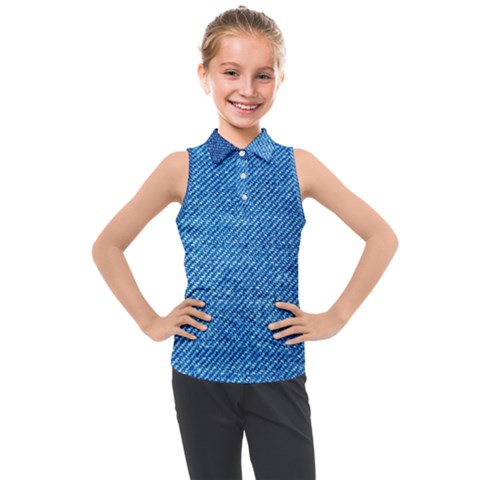 Jeans Blue  Kids  Sleeveless Polo Tee by artworkshop