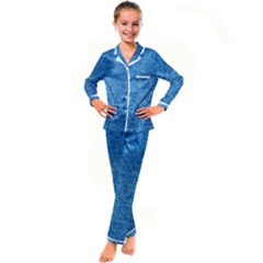 Jeans Blue  Kid s Satin Long Sleeve Pajamas Set by artworkshop