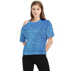 Jeans Blue  One Shoulder Cut Out Tee by artworkshop