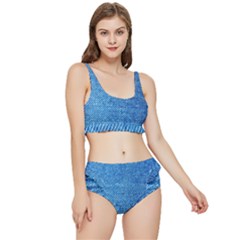 Jeans Blue  Frilly Bikini Set by artworkshop