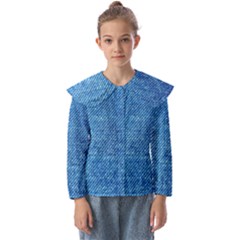 Jeans Blue  Kids  Peter Pan Collar Blouse by artworkshop