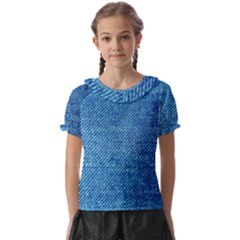 Jeans Blue  Kids  Frill Chiffon Blouse by artworkshop