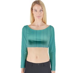 Green Surface  Long Sleeve Crop Top by artworkshop