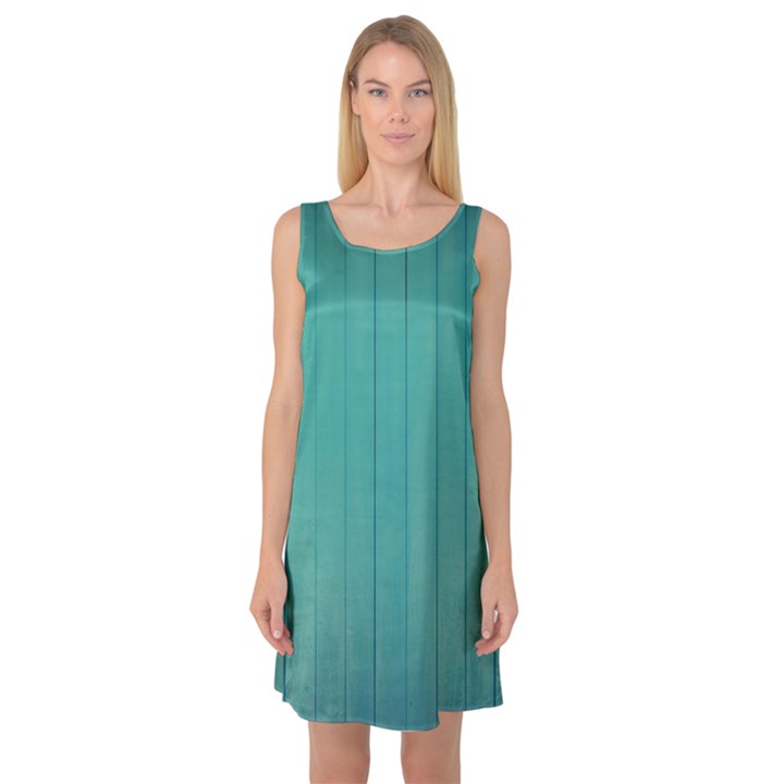 Green Surface  Sleeveless Satin Nightdress