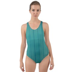 Green Surface  Cut-out Back One Piece Swimsuit