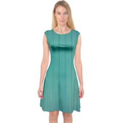 Green Surface  Capsleeve Midi Dress by artworkshop