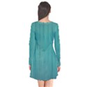 Green Surface  Long Sleeve V-neck Flare Dress View2