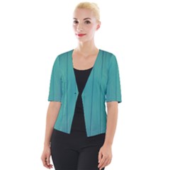 Green Surface  Cropped Button Cardigan