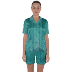 Green Surface  Satin Short Sleeve Pajamas Set by artworkshop