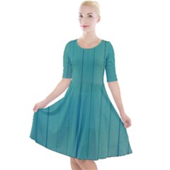 Green Surface  Quarter Sleeve A-line Dress by artworkshop