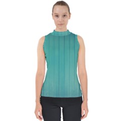 Green Surface  Mock Neck Shell Top by artworkshop