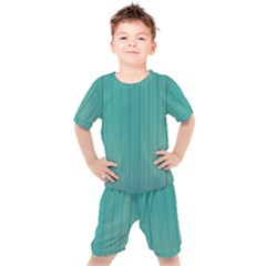 Green Surface  Kids  Tee And Shorts Set by artworkshop