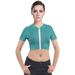 Green Surface  Short Sleeve Cropped Jacket by artworkshop