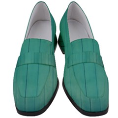 Green Surface  Women s Chunky Heel Loafers by artworkshop