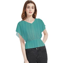 Green Surface  Butterfly Chiffon Blouse