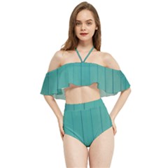 Green Surface  Halter Flowy Bikini Set  by artworkshop