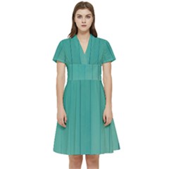 Green Surface  Short Sleeve Waist Detail Dress by artworkshop