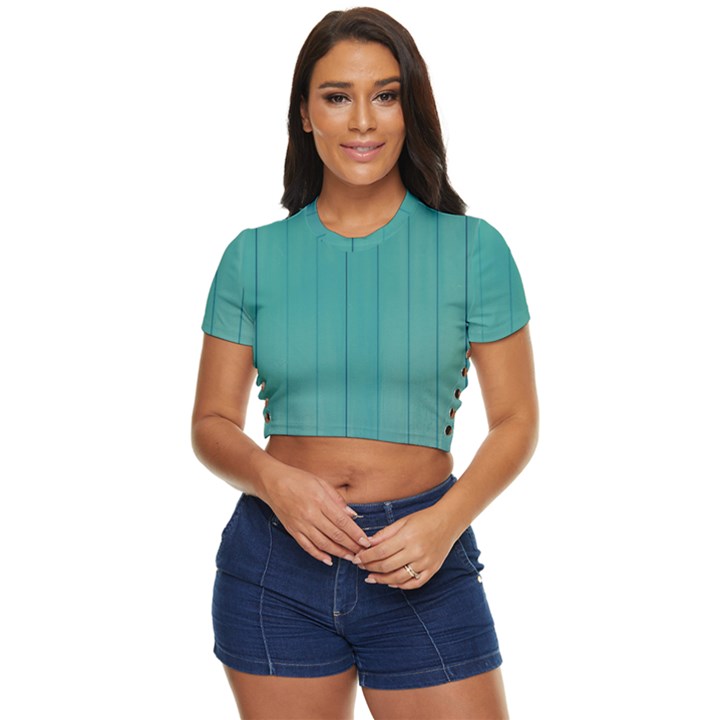 Green Surface  Side Button Cropped Tee