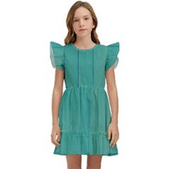 Green Surface  Kids  Winged Sleeve Dress by artworkshop