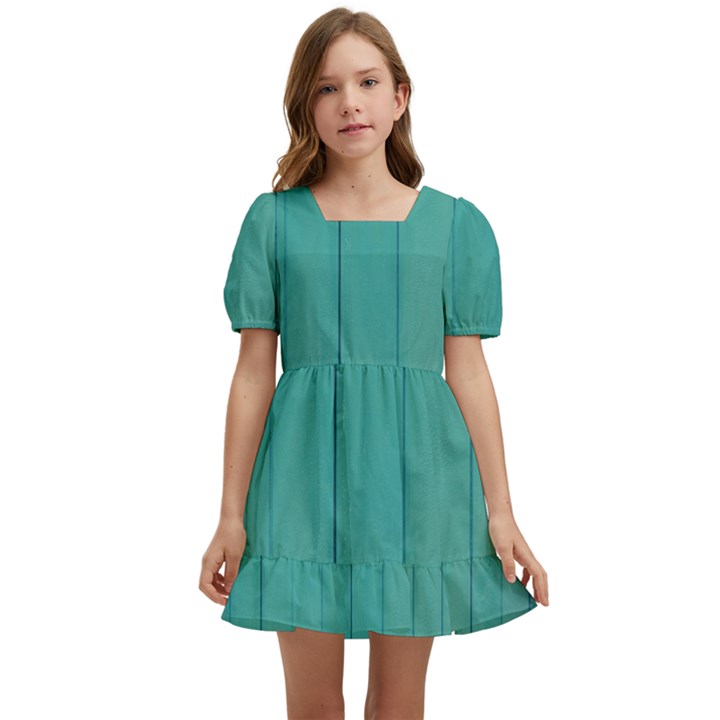 Green Surface  Kids  Short Sleeve Dolly Dress