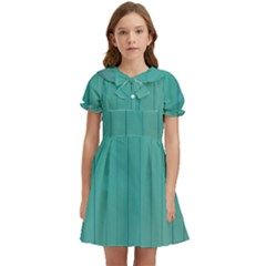 Green Surface  Kids  Bow Tie Puff Sleeve Dress by artworkshop