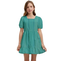 Green Surface  Kids  Short Sleeve Dolly Dress