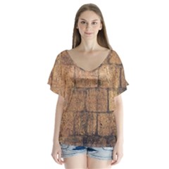 Architecture  V-neck Flutter Sleeve Top by artworkshop