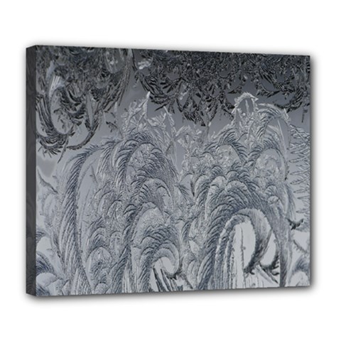 Ice Frost Crystals Deluxe Canvas 24  X 20  (stretched) by artworkshop