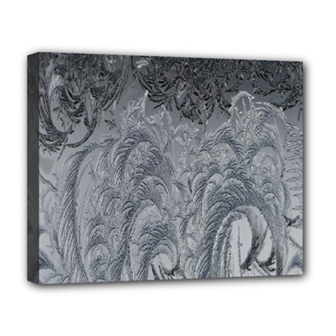 Ice Frost Crystals Deluxe Canvas 20  X 16  (stretched) by artworkshop