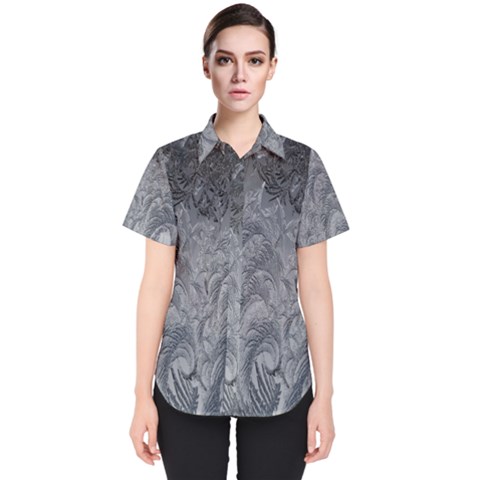 Ice Frost Crystals Women s Short Sleeve Shirt by artworkshop