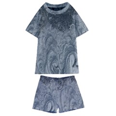 Ice Frost Crystals Kids  Swim Tee And Shorts Set by artworkshop