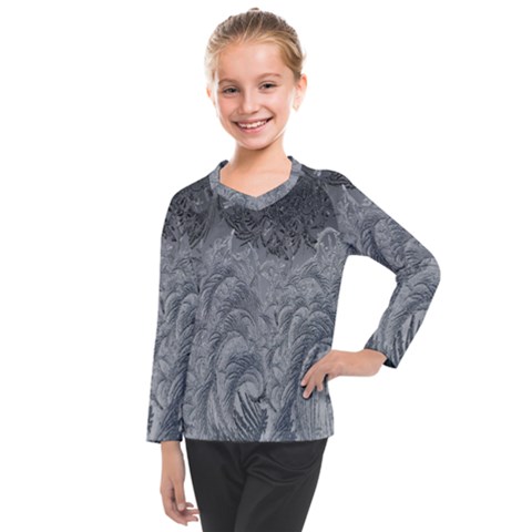 Ice Frost Crystals Kids  Long Mesh Tee by artworkshop