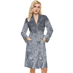 Ice Frost Crystals Long Sleeve Velour Robe by artworkshop