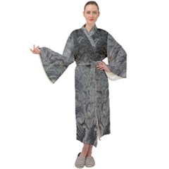 Ice Frost Crystals Maxi Velour Kimono by artworkshop