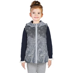 Ice Frost Crystals Kids  Hooded Puffer Vest by artworkshop