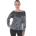 Ice Frost Crystals Off Shoulder Long Sleeve Velour Top View1