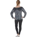 Ice Frost Crystals Off Shoulder Long Sleeve Velour Top View2