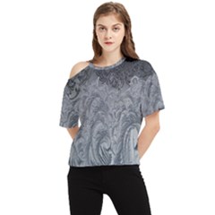 Ice Frost Crystals One Shoulder Cut Out Tee by artworkshop