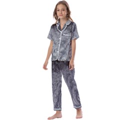 Ice Frost Crystals Kids  Satin Short Sleeve Pajamas Set by artworkshop